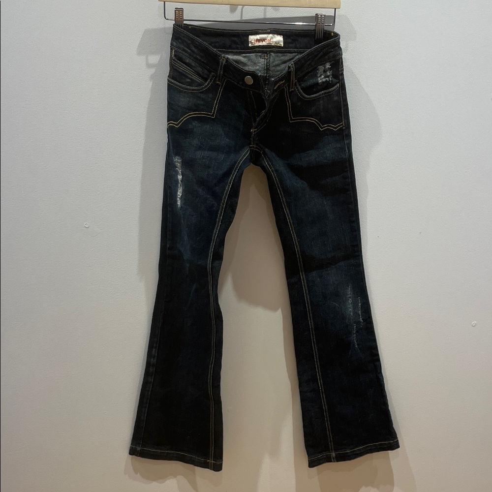 Chic Dark Denim Flare Jeans